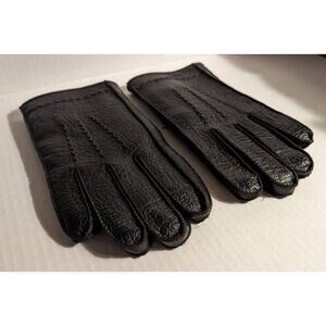 Faux Leather Black Vinyl Gloves Acrylic Insulated Cotton Fourchettes Medium Mens